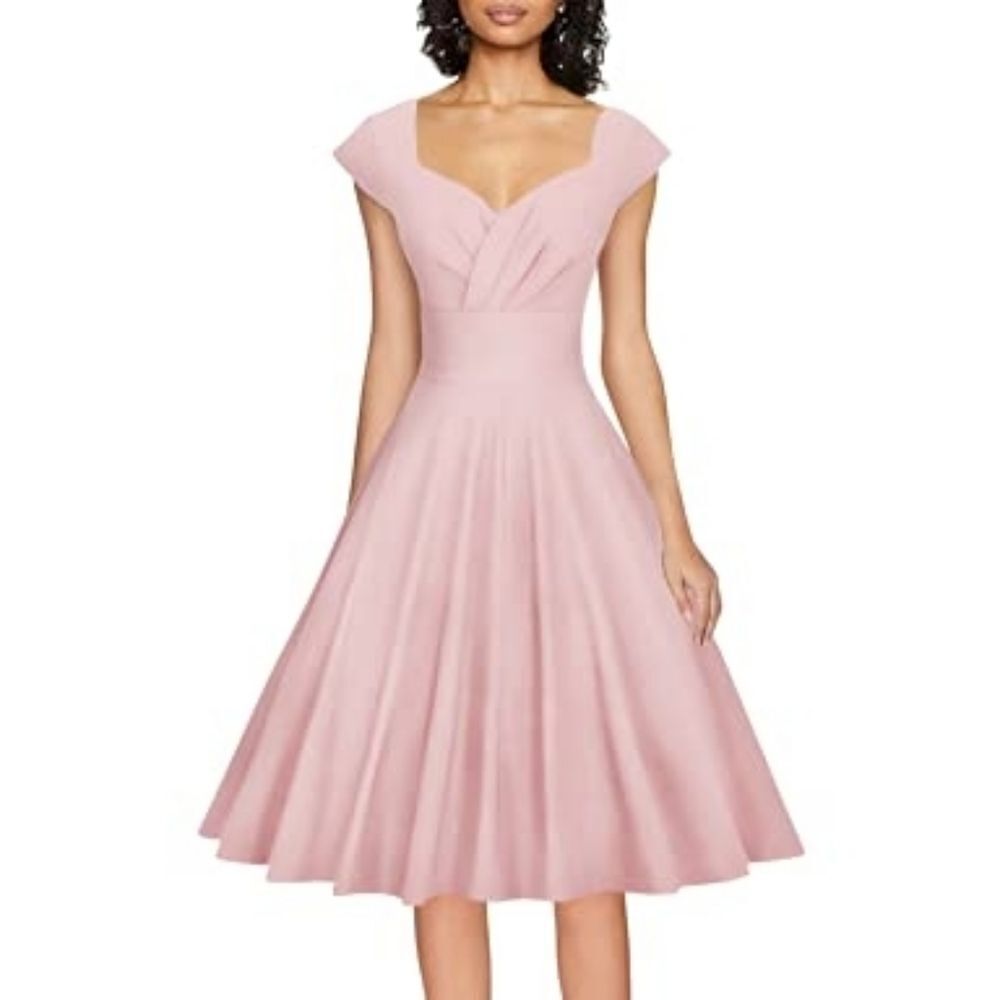 Elegant Pink Midi Dress